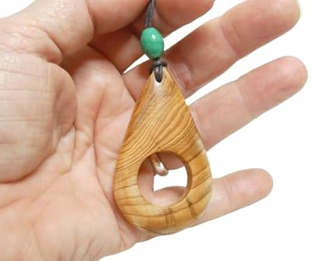 Sacred Circle English Yew Wood Amulet Charm for Good Luck