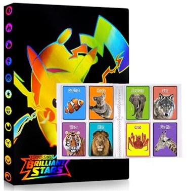 Raccoglitore carte, Album di carte, Album per giochi di carte collezionabili, Porta carte 4 tasche, 30 pagine Capacità 240 card (A4)