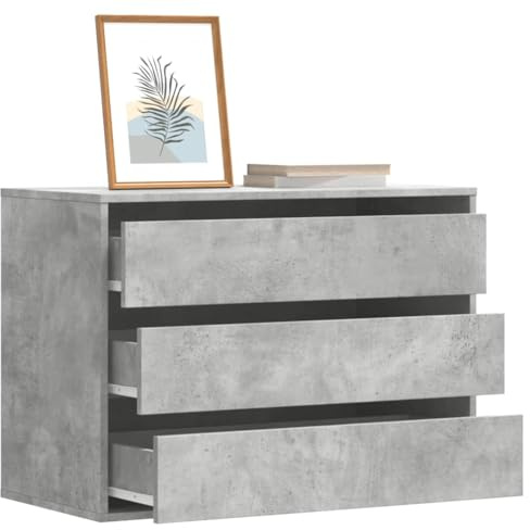 Snsowed Cajonera de Esquina Madera ingeniería Gris hormigón 80x41x58 cm, Comoda Dormitorio, Muebles Dormitorio, Cajonera para Armario, Gavetero Dormitorio, Cómodas Y Cajoneras - 852855