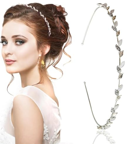 ZORVUJI Haarschmuck Kommunion Mädchen Gold Blätter Haarreif Hochzeit Braut Kopfschmuck Erstkommunion Festlich Damen