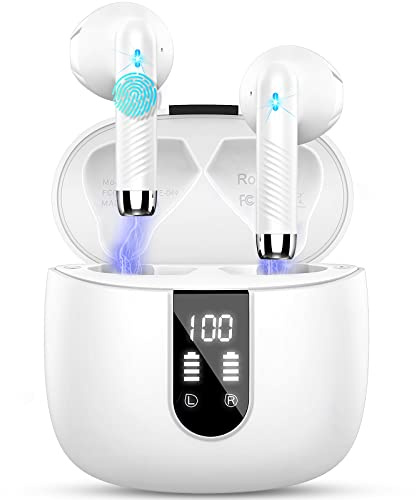 Auriculares Inalámbricos Bluetooth, Auriculares Bluetooth 5.4 HiFi Estéreo, 56H Cascos Inalambricos Bluetooth con ENC Reducción de Ruido, Pantalla LED, USB-C, Control Táctil,IP7 Impermeable Audifonos