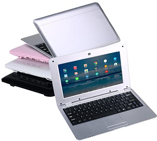Bigmachine 10.1 Inch Latest Portable Quad Core 8GB Computer Laptop Mini PC Android 6.0 Netbook Lightweight Notebook WiFi Webcam YouTube Player Flash (Silver)