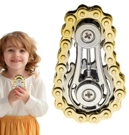 Spinner Engranaje Cadena Anti-Estrés | Cadena Spinner Juguete Antiestrés para Dedos,Gadget Sensorial para Aliviar El Aburrimiento En Adolescentes Niños Adultos Hombres Y Regalos