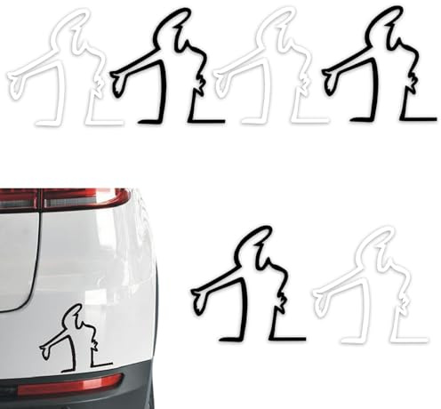 TENGWA 6 Stück Reflektierende Autoaufkleber Auto Aufkleber Lustige Wütender Mann Kratzer Erinnerung Autoaufkleber Personalisierte Kreative für Autos Koffer Laptop Kühlschrank