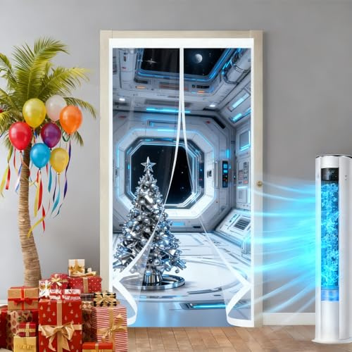 Thermovorhang Tür 220 x 90 cm Gegen Kälte Und Hitze, Selbstschließend, Wasserdicht, Winddicht, Thermo Türvorhang Kälteschutz Privat für Balkon Terrassen Kellertür, A
