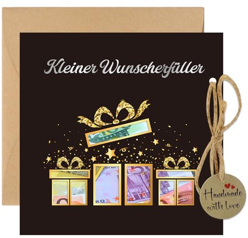 Wunscherfüller Geldgeschenk, Verpackung für Geldgeschenke Geburtstag mit Umschlag Geld Geschenke für Hochzeit Reise Jugendweihe Valentinstag Grußkarte Männer Frauen Kinder