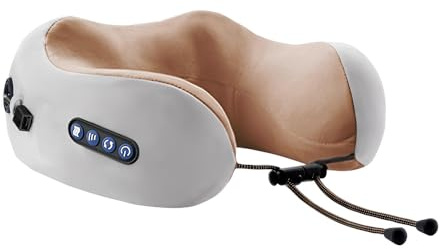 PLLYPE Almohada de Masaje Cuello, 3 Modos Masajeador Cervical Eléctrico, Almohada de Masaje en Forma de U, para la casa, oficina, viajes