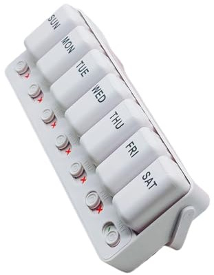 Pillerask – 7 dagars organisatör, bärbar medicinbehållare, daglig dispenserväska, hållare för fiskolja för kosttillskott, förvaring av resemedicin, handväska ficktillbehör, veckoplanerare 176 tecken