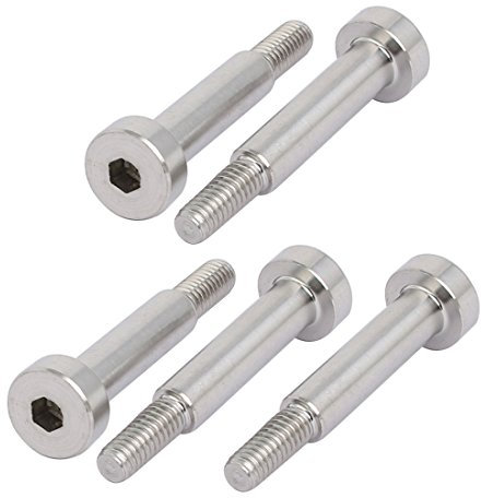 Sourcingmap 5pcs 304 Stainless Steel Hex Socket Shoulder Bolt 5mm Shoulder Dia 20mm Shoulder Length M4 Thread