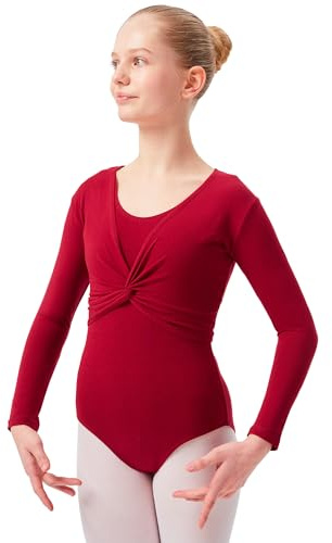tanzmuster ® Ballettjacke Mädchen Langarm - Mia - aus wunderbar weichem Baumwollstoff - Top zum Reinschlüpfen fürs Kinder Ballett