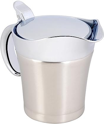Stainless Steel Sauce Gravy Boat, Double Wall Keep Warming Sauce Gravy Boat Pot Serving Jug(450ML)