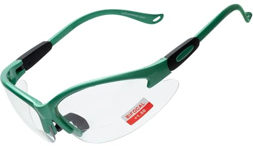 SPITS EYEWEAR Cougar Bifocal Safety Glasses (Magnifier: 1.25, Frame Color: Pastel Seafoam Green)