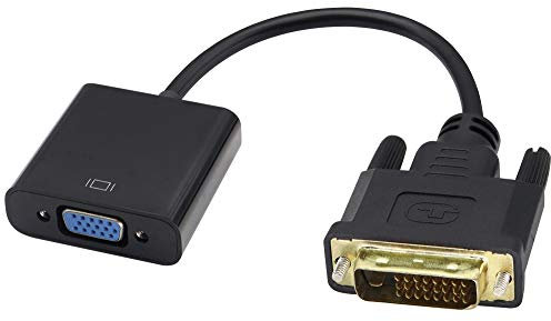 zdyCGTime DVI-D (24 + 1) Cable Conector Macho a VGA,convertidor de Audio y Video de Alta Velocidad 1080P,Aplicar para DVD,Ordenador portátil,HDTV,proyector y Otros Dispositivos DVI.(24cm/1Pieza)