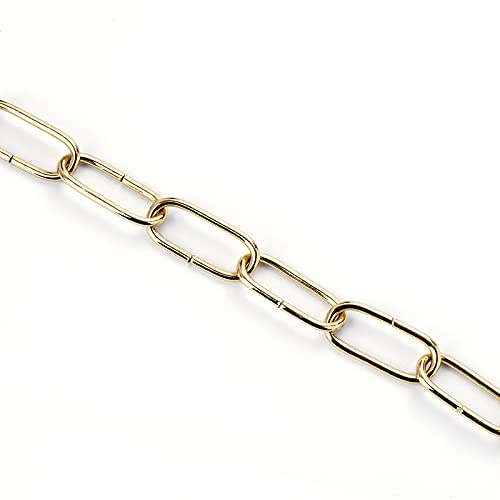 ORION LIGHTSTYLE Kette für Kronleuchter Lampenkette 1m Gliederkette Kronleuchteraufhängung Leuchtenkette Eisenkette Rundgliederkette Metall (Messing, 4.5mm)