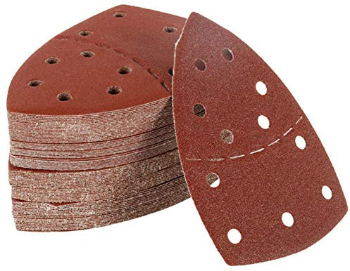 CAIDAI&YL 25 hojas de lijado para ratón, papel de lija triangular, lijadora orbital, almohadillas de detalle, discos, papel de lija, papel abrasivo para lijadora Bosch, 80