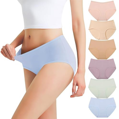 Falechay Bragas Mujer Algodón Culotte de Sexy y Cómoda Ropa Interior Pack de 6,Multicolor-3,L