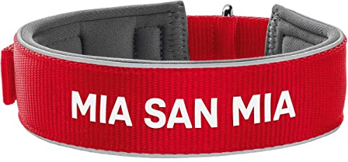 Hunter NEOPREN REFLECT FC Bayern München Hundehalsband, M-L (55), rot/grau