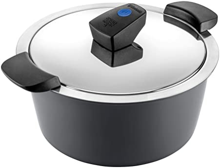 KUHN RIKON HOTPAN COMFORT Servierkasserolle Grau 3 Liter/20 cm, Edelstahl, alle Herdarten inkl. Induktion