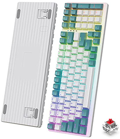 K3 Mechanische Tastatur ultrakompakt Mini Volle Größe Typ C USB Pro Kontrol Freek NKRO wasserfest 10 RGB Chroma Beleuchtung LED Taktil & klickend linearer roter Schalter für PC/Mac,QWERTY Layout