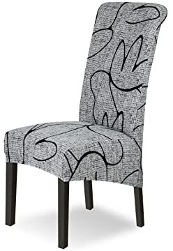 Lydevo Stuhlhussen XL 4er Set Stretch Stuhlhussen Schwingstühle XL für Esszimmerstühle Spandex Universal-Stuhlbezug Large Dining Chair Schonbezüge für Stuhl Esszimmer Hotel Bankett,Fiore-Linie
