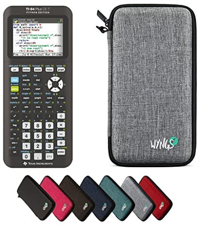 TI-84 Plus CE-T Python Edition inkl. WYNGS Schutztasche Hellgrau - Grafikrechner - Basic Set