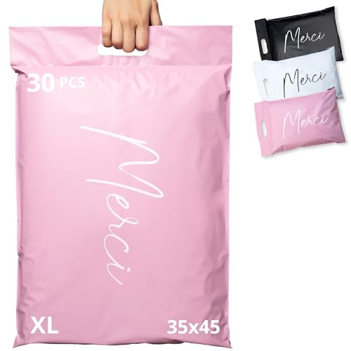 EMBALLAX - 30 Buste per Spedizioni Vinted - Taglia XL 45x35cm - NON TRANSPARENTI/ULTRA-RESISTENTI - Sacchetti Spedizione in Plastica - Pochette per Spedizioni Postali - Scatola Grazie/Merci