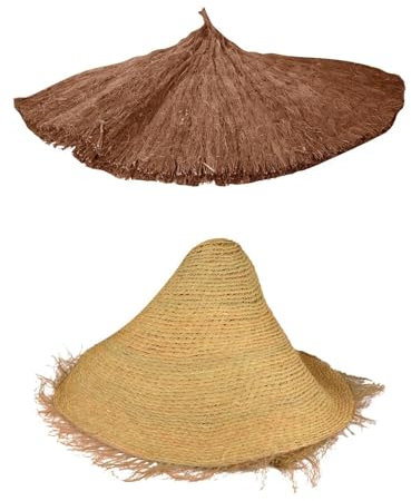 Jardin202 - Manto de Sombrilla de Brezo y Esparto para Exteriores – Manto Redondo para Sombrilla de Playa, Jardín y Piscina | Diámetro: 2,4 Metros (Esparto)