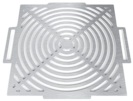 MOCAVI Grillrost Edelstahl 36cm für Feuertonne und Feuerkorb Edelstahlrost Grillgitter eckig