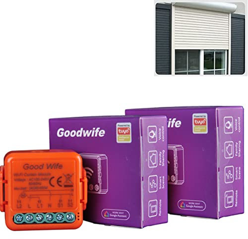 Interruttore Tapparelle WiFi, Modulo Comando per Tapparelle Elettriche, Controllo Vocale con Alexa e Google Home, Controllo App Smart Life, Timer Switch per Persiane Avvolgibili e Tende, 300W (2)