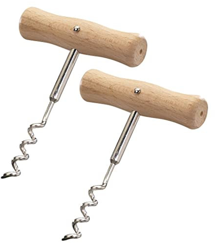 Westmark 2 sacacorchos, espiral con alma, longitud: 10,4 cm, madera/acero, Woody, marrón claro/plata, 101222E3