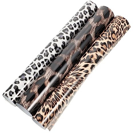 Ciieeo 3 Stück Leopard Muster Htv Transferfolie Für Kleidung Selbstklebende Wärmeübertragungsfolie Selbstgemacht Zubehör Für T-shirts Jacken Und Taschen Gemischter Stil