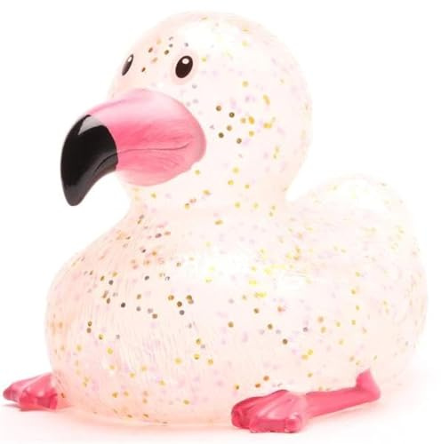 Duckshop I Badeente Glitzer Flamingo I Quietscheente I Quietscheentchen I Geschenk für Tierliebhaber I Präsent Sammler