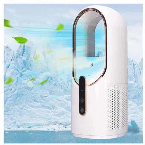 HAZARA Ventilateur Colonne Sans Pale, Rechargeable Par Usb,Avec Humidificateur Mini Climatiseur 3 Vitesses De Ventilateur Maison, Pour La Bureau De Chambre à Coucher