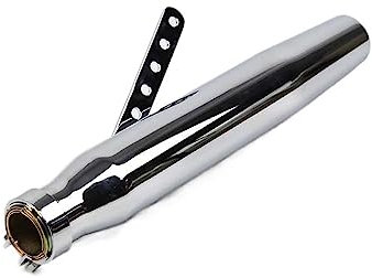 ENLIGMA Motorräder Auspuffanlage Universal Für Cg125 Sr400 Cb500 Vt500 CM300 500 Motorrad Auspuff Retro Vintage Klassische Galvanik Escap Moto(B Silver)