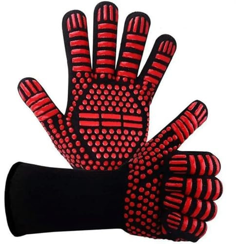 Guanti da barbecue ignifughi resistenti al calore guanti da forno in silicone antiscivolo da cucina guanti da barbecue cottura guanti per affumicatore