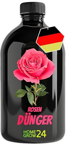 Homegrow24 Rosen Dünger, Dünger für Rosen, 500 ml, Vitalstoffkomplex mit effektiven Mikroorganismen und Pflanzenkohle, 100% Natürlich, für üppiges Wachstum