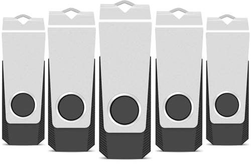 TEWENE USB Memory Stick 4GB USB Stick 2.0 Flash Drive 5-Pack | USB 2.0, rotating casing, portable, widely compatible