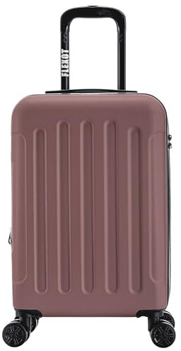 Flexot® F-3045 | Koffer mit V-Erweiterung | Alu-Teleskopgriff | 360° Räder leise rollend | Bordcase | Kabinengepäck | Reisekoffer | Trolley | (Rosegold, M, Handgepäck)