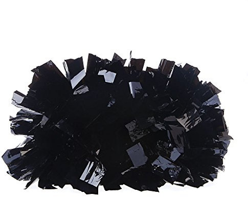 XFUYI Handgehaltene Cheerleader-Pompons mit Fingerringen für Kinder und Erwachsene Mannschaftssport Party Tanz Jubel Cheerleader-Pompons Schwarz