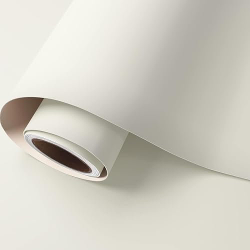 Adesivi per mobili, Pellicola adesiva, Acero aspetto legno bianco, 40cm x 3m, Pellicola autoadesiva per mobili o cucina, carta da parati, PVC senza ftalati (Off-white, 40 * 300CM)