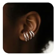 ALEXCRAFT Ear Cuff Argento Donna Earcuffs Donna Acciaio Inossidabile Orecchini Senza Buco Orecchini Cartilagine