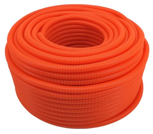 320N Wellrohr zum Betonieren Halogenfrei Selbstverformend Orange mit Pilot und Schmierung M16 M20 M25 M32 M40 M50 (Ø 40 mm außen/Ø 33 mm innen / 25m)