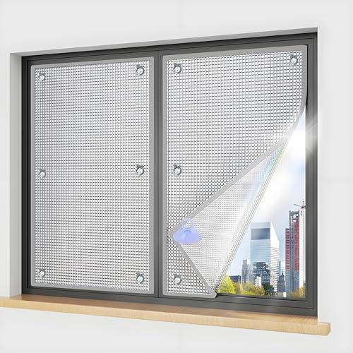Película para Ventanas Protección Solar, Película Aislante de Aluminio Doble de 9 Mm de Espesor, Oscurecimiento Total película Privacidad, para Casa Oficina Garaje Balcony Solarium(Gray,70x160cm)