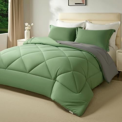 beeweed Bettdecke 135x200 Winter Warm Winterbettdecke 135 x 200 Wende-Steppdecke Oeko-TEX Zertifiziert 400GSM Füllung 4 Jahreszeiten Bettdecke Duvet Weiche Mikrofaser Schlafdecke mit Kissenbezüge