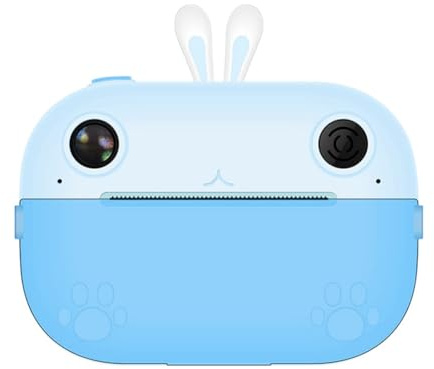 Fangxuee Appareil Photo pour Enfants à Visée et Prise de Vue Instantanée, Mini Caméra d'impression Photo HD, Impression en Une Seconde, Enregistrement Vidéo, Bleu