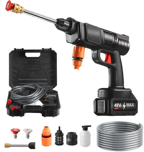 Yulokdwi Hidrolimpiadora Inalámbrica - Lavadora Eléctrica de Alta Presión Inalámbrica | Pulverizador Manual con Manguera De 5m Limpiador Eléctrico para Patios Camiones Plantas