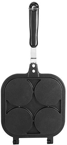 Ldafava Friggere a doppio lato padella per fritta cargo cartone animato Animale Motivo Colazione strumento di cottura per la casa Restauranti Hotel Alluminio Nero 41 x 19 x 3 cm