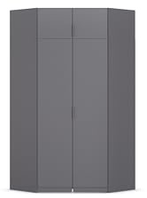 Rauch Möbel LAGOA, Eckschrank, Farbe Grau metallic, Breite 166 cm | Eckkleiderschrank, 4-türig, Zubehör Basic, für Schlafzimmer, Kinderzimmer, Hauswirtschaftsraum, Garderobe, Flur