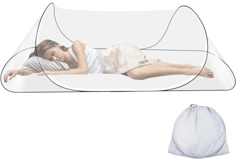 Tsxcnaa Pop Up Mosquito Tent, Mosquito Net for Bed, Patio, Single Portable Mosquito net Tent with Double Zippers, Lightweight Travel Camping Insect Net for Indoor & Outdoor Use (78x31 Inch)