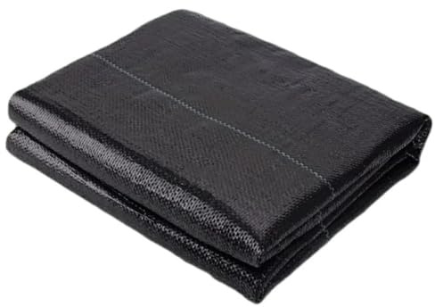 GOLUCY Tissu géotextile perméable Anti-Mauvaises Herbes en polyéthylène, Noir, très résistant, 1 pièce(1x10m)